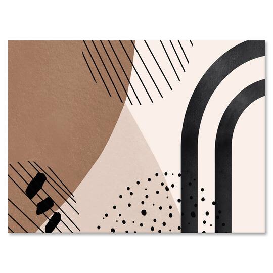 Designart - Abstract Shapes in Terracotta and Ivory Shapes I